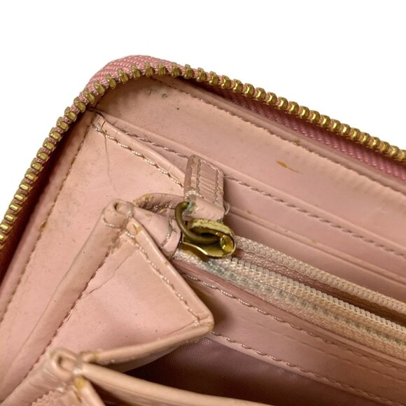 Auth COACH Signature - Khaki Pink Jacquard Leather Long Wallet - Picture 14 of 14